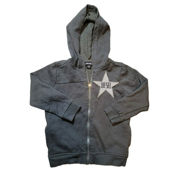 DIESEL Zip-Up Fleece Hoodie Jacket Boys Size 4T - Picture 1 of 3